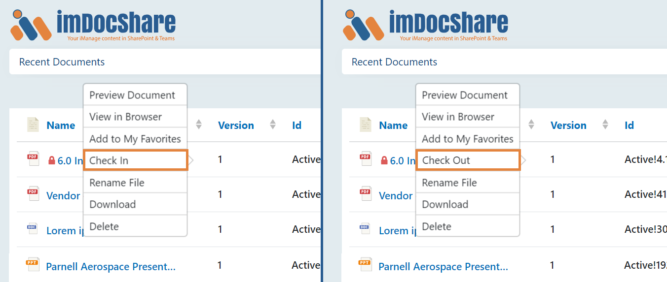 imDocShare-CheckIn-CheckOut