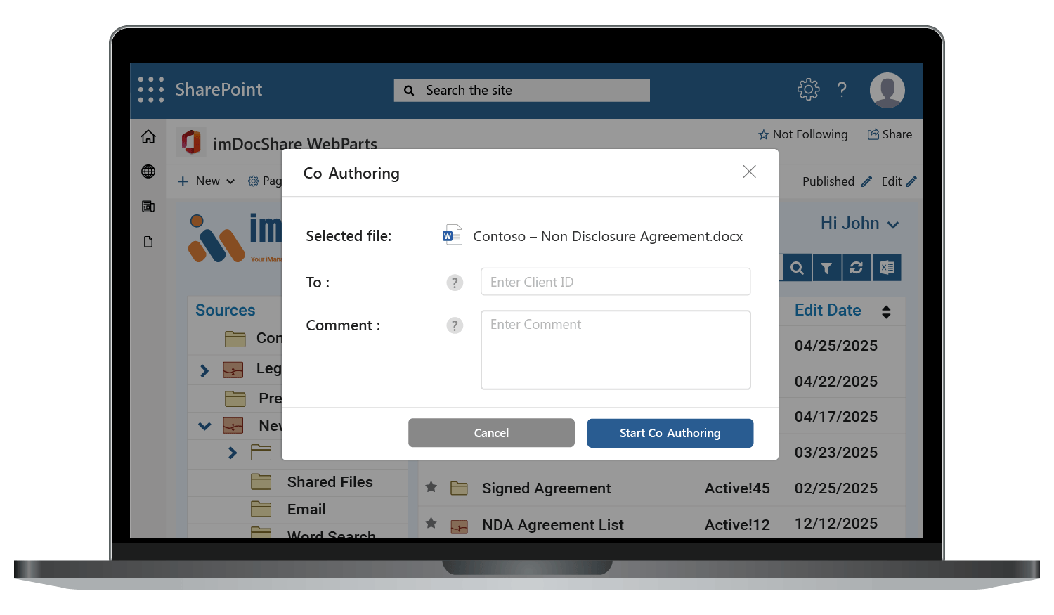 imDocShare-Mockup-Co-authoring app