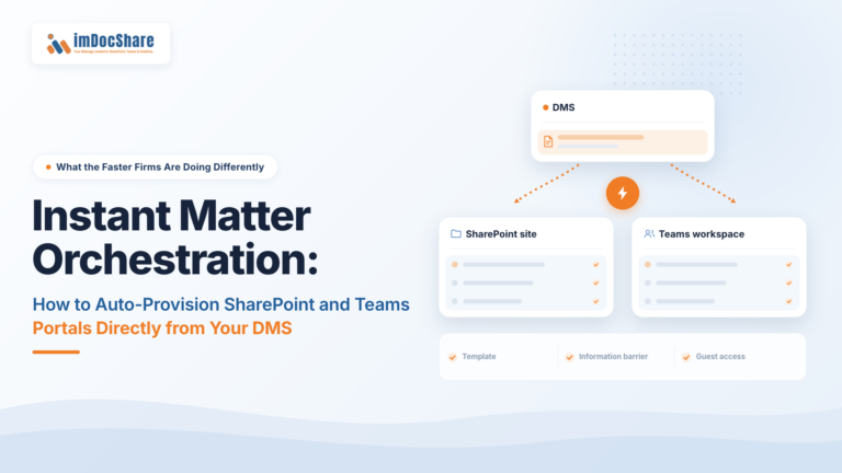 Instant Matter Orchestration: How to Auto- Provision SharePoint and Teams Portals Directly from Your DMS